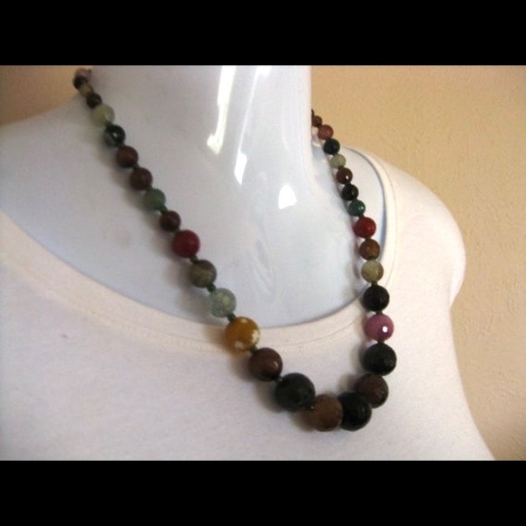 Rainbow fire agate necklace - Picture 3 of 4